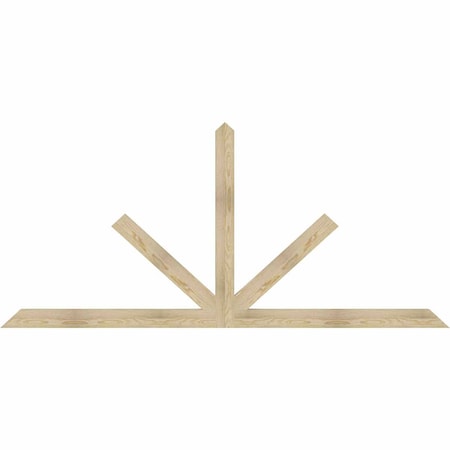 Ekena Millwork Saratoga Rough Sawn Timber Gable Bracket, Douglas Fir, 96"W x 44"H x 2"D x 4"F, 11/12 Pitch GBW096X44X0204SAR00RDF